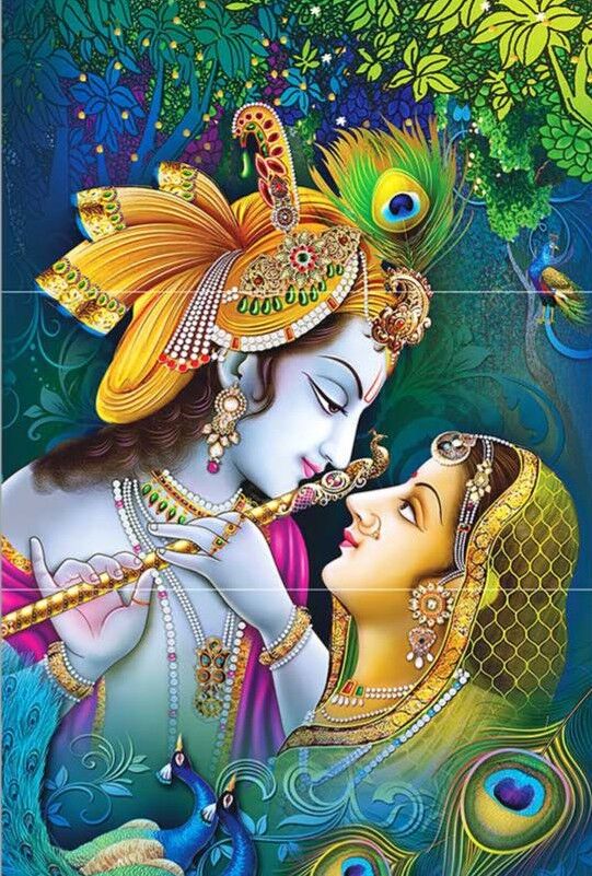 HG 6004 – Romantic Radha Krishna Close-up Poster